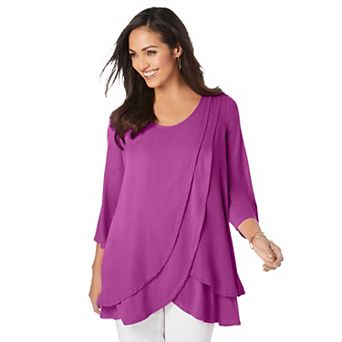 Jessica London Women's Plus Size Double Layer Tunic