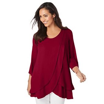 Jessica London Women's Plus Size Double Layer Tunic