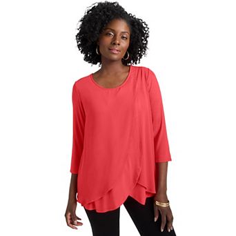 Jessica London Women's Plus Size Double Layer Tunic