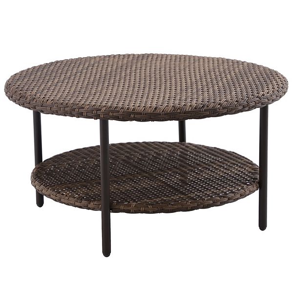 Sonoma Goods For Life® Benton Round Wicker Coffee Table - Natural Wicker