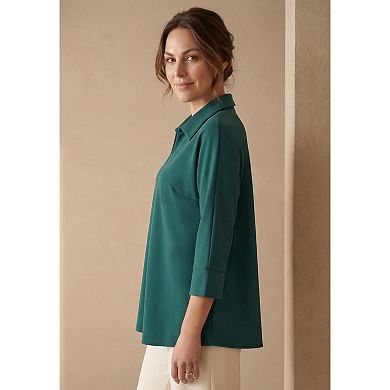 Jessica London Women's Plus Size Stretch Knit Crepe Trapeze Tunic