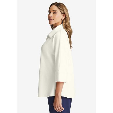 Jessica London Women's Plus Size Stretch Knit Crepe Trapeze Tunic