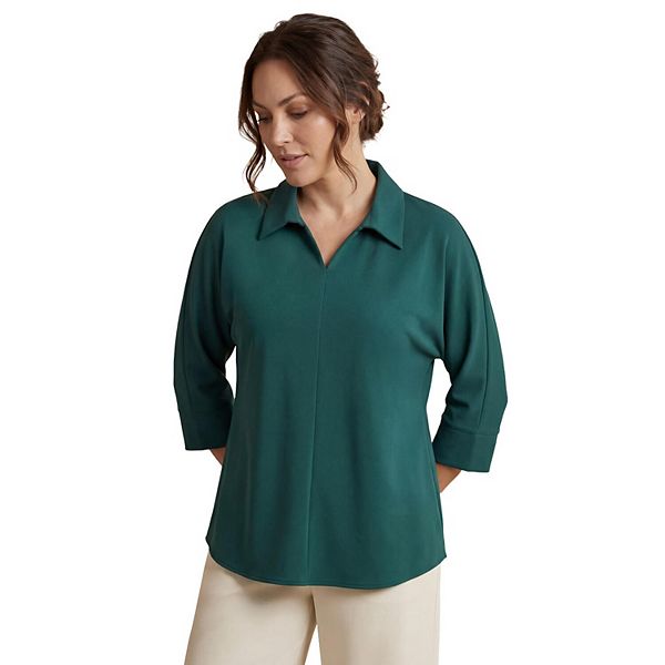 Jessica London Women's Plus Size Stretch Knit Crepe Trapeze Tunic