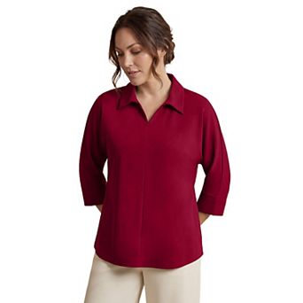 Jessica London Women's Plus Size Stretch Knit Crepe Trapeze Tunic