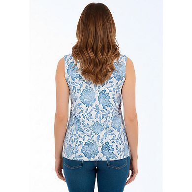 Jessica London Women's Plus Size Stretch Cotton Square Neck Tank