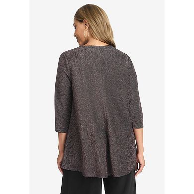 Jessica London Women's Plus Size Keyhole Shimmer Tunic