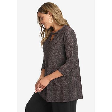Jessica London Women's Plus Size Keyhole Shimmer Tunic