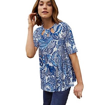 Jessica London Women's Plus Size Stretch Knit Cutout Swing Tunic