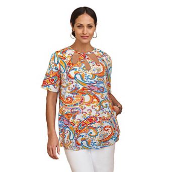 Jessica London Women's Plus Size Stretch Knit Cutout Swing Tunic