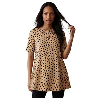 Jessica London Women's Plus Size Stretch Knit Cutout Swing Tunic