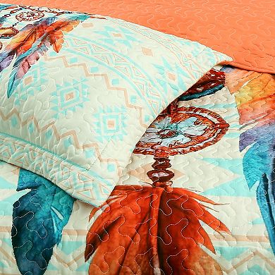 Marcielo 3 Piece Dream Catcher Quilt Bedspread Set