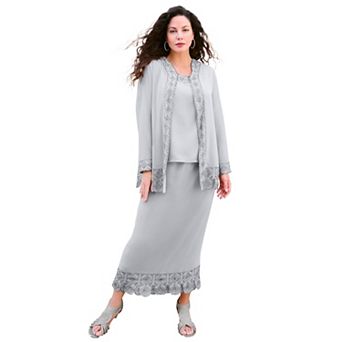 Roaman's Women's Plus Size Beaded Skirt Set