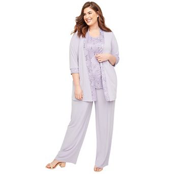 Catherines Women's Plus Size 3 pc Lace Gala Pant Suit