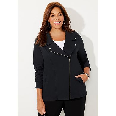 Catherines Women's Plus Size Suprema Studio Moto Jacket