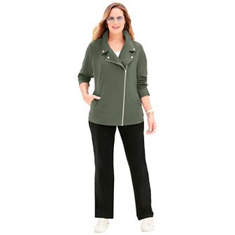 Catherines Women's Plus Size Suprema Studio Moto Jacket