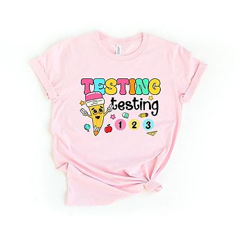 Testing 1 2 3 Pencil Short Sleeve Graphic Tee