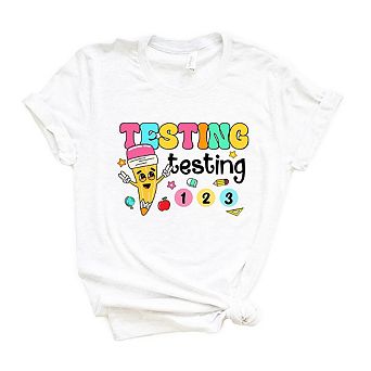 Testing 1 2 3 Pencil Short Sleeve Graphic Tee