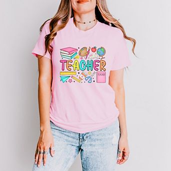 Simply Sage Market Teacher Bright Collage Short Sleeve Tee