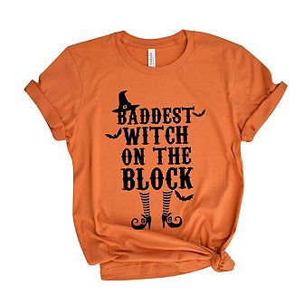 Baddest Witch On The Block Short Sleeve Graphic Tee