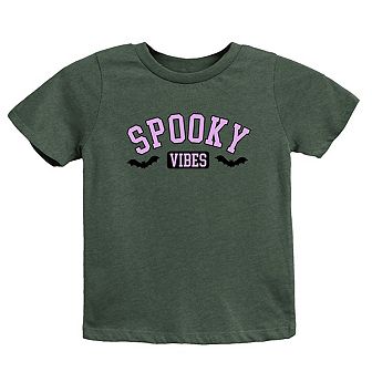 Spooky Vibes Bats Toddler Short Sleeve Graphic Tee