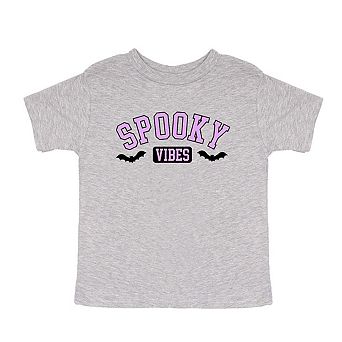 Spooky Vibes Bats Toddler Short Sleeve Graphic Tee