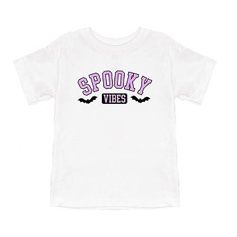 Spooky Vibes Bats Toddler Short Sleeve Graphic Tee