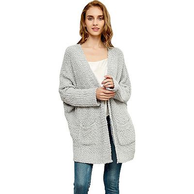 Women s Fuzzy Chunky Cardigan Batwing Sleeve Lightweight Duster Sherpa Slouchy Open Sweater Coat