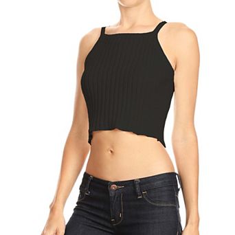 Women's Ribbed Knit Halter Top