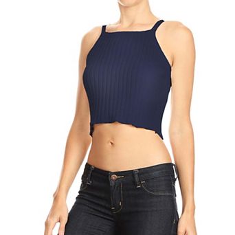 Women's Ribbed Knit Halter Top