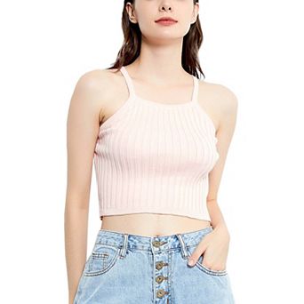 Women's Ribbed Knit Halter Top