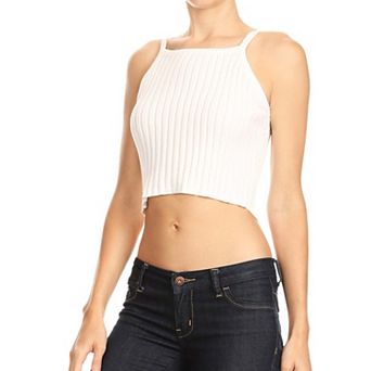 Women's Ribbed Knit Halter Top