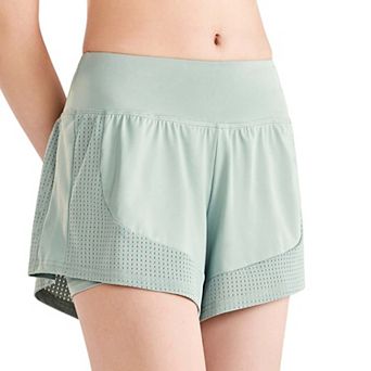 Women's Quick Dry Loose Running Shorts 2-in-1 Gym