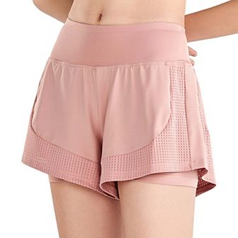 Women's Quick Dry Loose Running Shorts 2-in-1 Gym