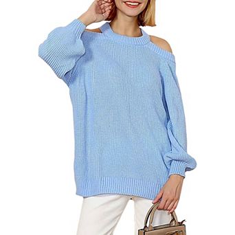 Women's Halter Neck Knitted Semi Backless Pullover