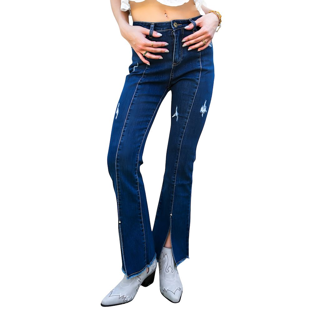 closet_sweet　HIGH WAIST SKINNY DENIM Women's High Waisted Denim Skinny Jeans Stretch Distressed Pants