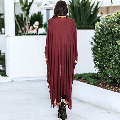 Women's Oversized Breathable Draped Long Cardigan