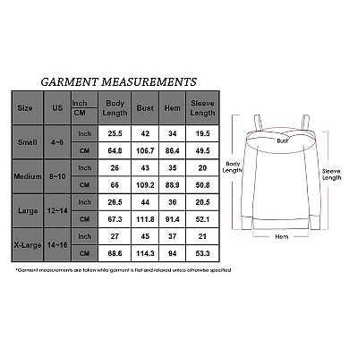 Women's Long Sleeve Cold Shoulder Knit Pullover Sweater