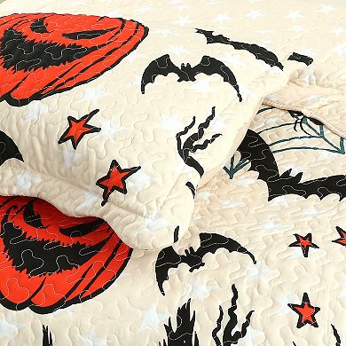 Marcielo 3 Pcs Halloween Themed Quilt Bedspread Set
