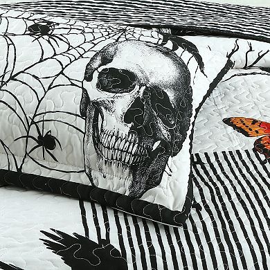 Marcielo 3 Pcs Halloween Themed Quilt Bedspread Set