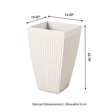 Glitzhome Set Of 2 Outdoor Tall Planter Pot