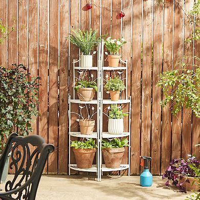 Glitzhome Metal Corner Shelf Plant Stand