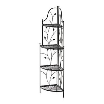 Glitzhome Metal Corner Shelf Plant Stand