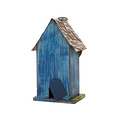 Glitzhome 9.7" H Hanging Bird House , Wooden Birdhouse For Outdoor Patio Garden