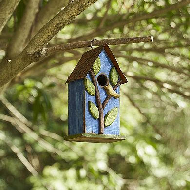 Glitzhome 9.7" H Hanging Bird House , Wooden Birdhouse For Outdoor Patio Garden