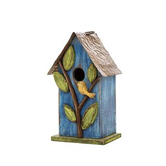 Glitzhome 9.7" H Hanging Bird House , Wooden Birdhouse For Outdoor Patio Garden