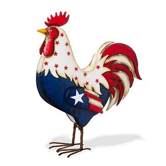 Glitzhome 21"h Metal Patriotic/ Americana Rooster Porch Sign Décor