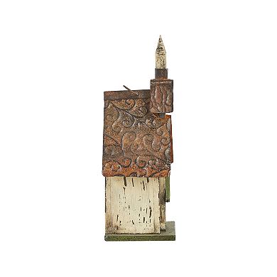 Glitzhome Nativity Distressed Solid Wood Church Decorative Bird House