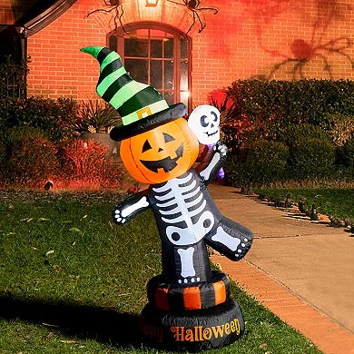 Glitzhome 6ft Lighted Halloween Inflatable Decor