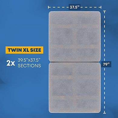 Continental Sleep, 1.5" Split Fully Assembled Bunkie Board For Mattress/bed Support, Grey