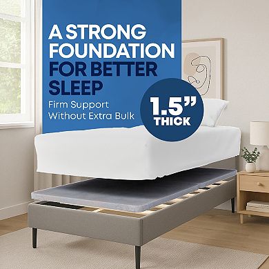 Continental Sleep, 1.5" Split Fully Assembled Bunkie Board For Mattress/bed Support, Grey